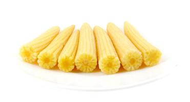 Delicious baby corn, isolated on white background photo