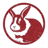 sello de goma para pascua y el año del zodiaco chino del conejo.