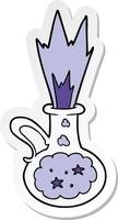 sticker of a cartoon magic potion vector