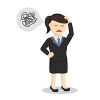 businessm woman tangled thoughts design character on white background vector