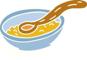 cartoon doodle of a cereal bowl vector