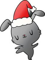 christmas gradient cartoon of kawaii rabbit vector