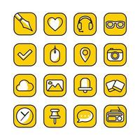 App icons set flat line vector