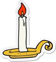 sticker of a cartoon candle burning vector