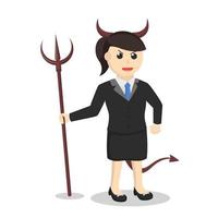 business woman secretary demon red entrepreneur design character on white background vector