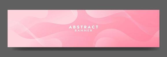 plantilla de banner de onda fluida rosa abstracta vector