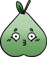 gradient shaded cartoon green pear vector