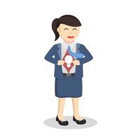 business woman secretary showing idea icon design character on white background vector