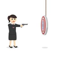 businessman woman secretary aiming the target design character on white background vector