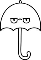 line drawing cartoon umbrella vector