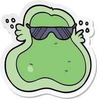 sticker of a cool cartoon amoeba vector