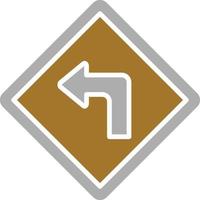 Turn Left Icon Style vector