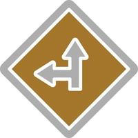 Side Road Left Icon Style vector