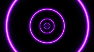 conceito n32 abstrato círculo de néon infinito dinâmico fundo animado video