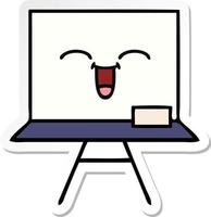 sticker of a cute cartoon white board vector