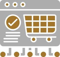 estilo de icono de desarrollo de plataforma de comercio electrónico vector