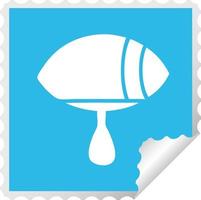 square peeling sticker cartoon crying eye looking to one side vector