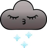 gradient shaded cartoon storm snow cloud vector