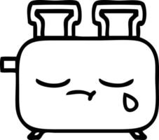 line drawing cartoon of a toaster vector