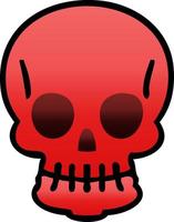 quirky gradient shaded cartoon skull vector