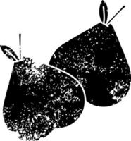 distressed symbol green pear vector
