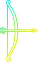 cold gradient line drawing cartoon bow and arrow vector