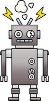 gradient shaded cartoon malfunctioning robot vector