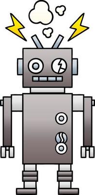 gradient shaded cartoon malfunctioning robot