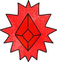 textured cartoon doodle of a red bright jewel vector