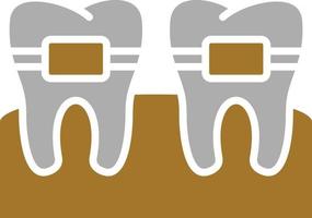 estilo de icono de frenos dentales vector