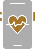 Mobile Heart Rate Icon Style vector