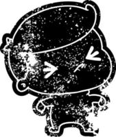 grunge icon of a kawaii cute cross baby vector