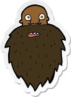 sticker of a cartoon bearded man vector