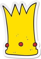 sticker of a cartoon tall crown vector