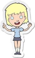 sticker of a cartoon woman pointing vector