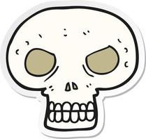 sticker of a cartoon skull vector