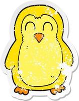 retro distressed sticker of a cartoon bird vector
