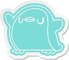 cartoon sticker kawaii of a cute penguin vector