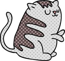 peculiar gato de dibujos animados al estilo de un cómic vector