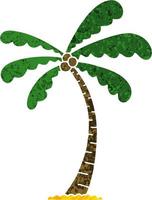 quirky retro illustration style cartoon palm tree vector