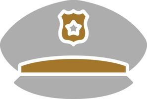 estilo de icono de sombrero de policía vector