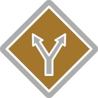 Y Intersection Icon Style vector