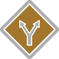 Y Intersection Icon Style vector