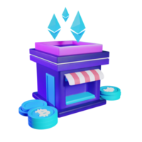 3D NFT Shop PNG Illustration