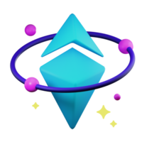 3d Ethereum logo png illustrazione