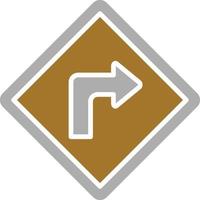 Turn Right Icon Style vector