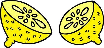 quirky comic book style cartoon lemon vector