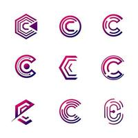 C Icon Set Collection vector