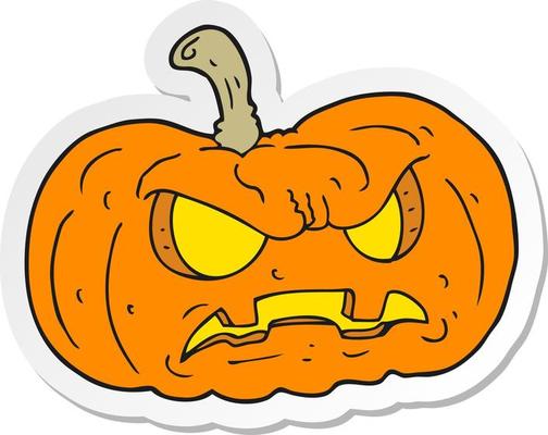 sticker of a cartoon halloween pumpkin
