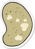 sticker of a cartoon potato vector